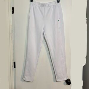 Fabletics White Athletic Pants with Relaxed Fit and Elastic Waistband